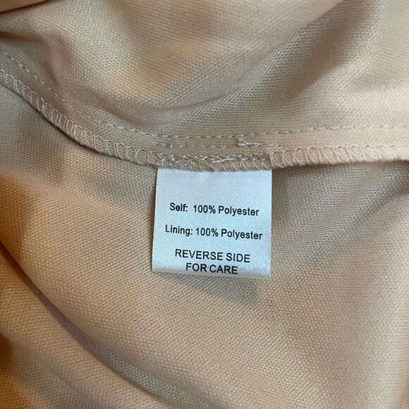 Alexia Admor V-Back Embellished Sequin Midi Dress Women’s Size 2 Zipper Tan - Picture 10 of 12